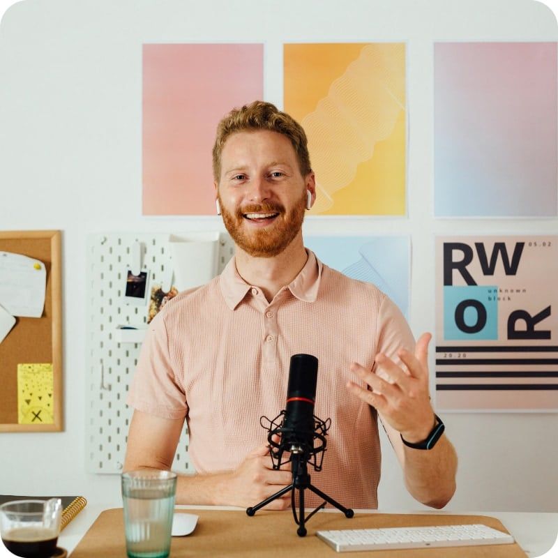 Podcaster in a Studio